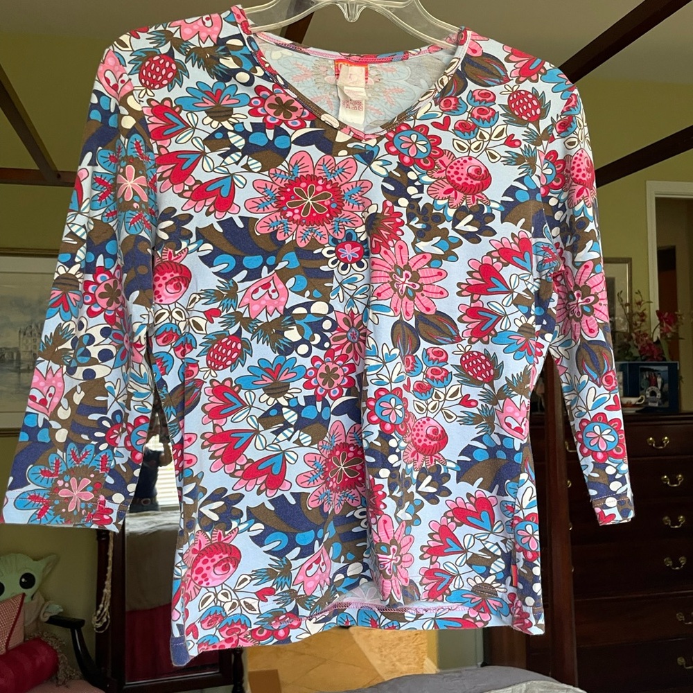 Retro 3/4 Sleeve Oilily Top